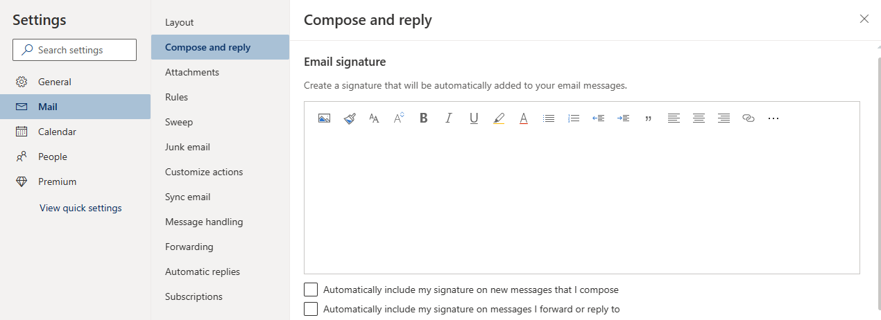 OWA Signature